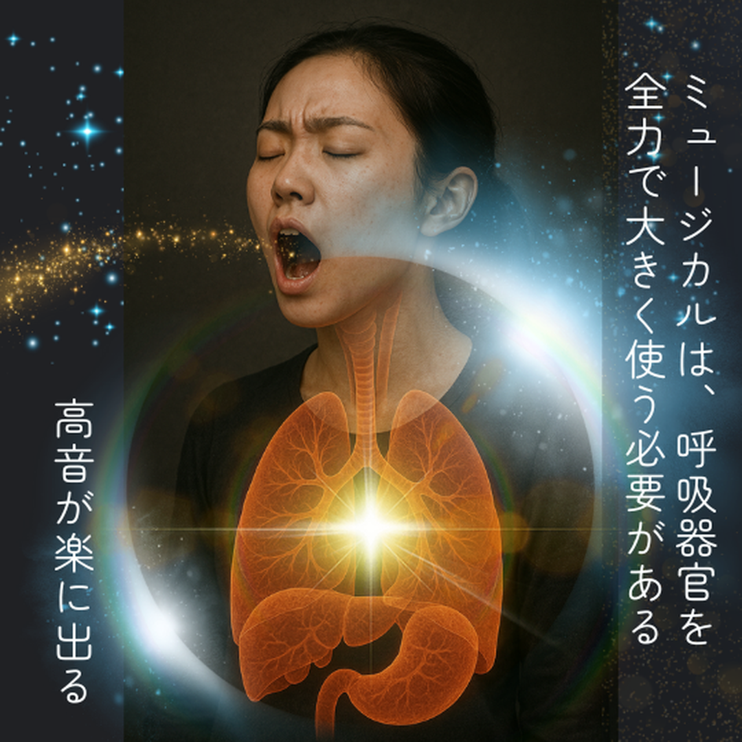 ミュージカルは呼吸器官を全力で大きく使う必要があります