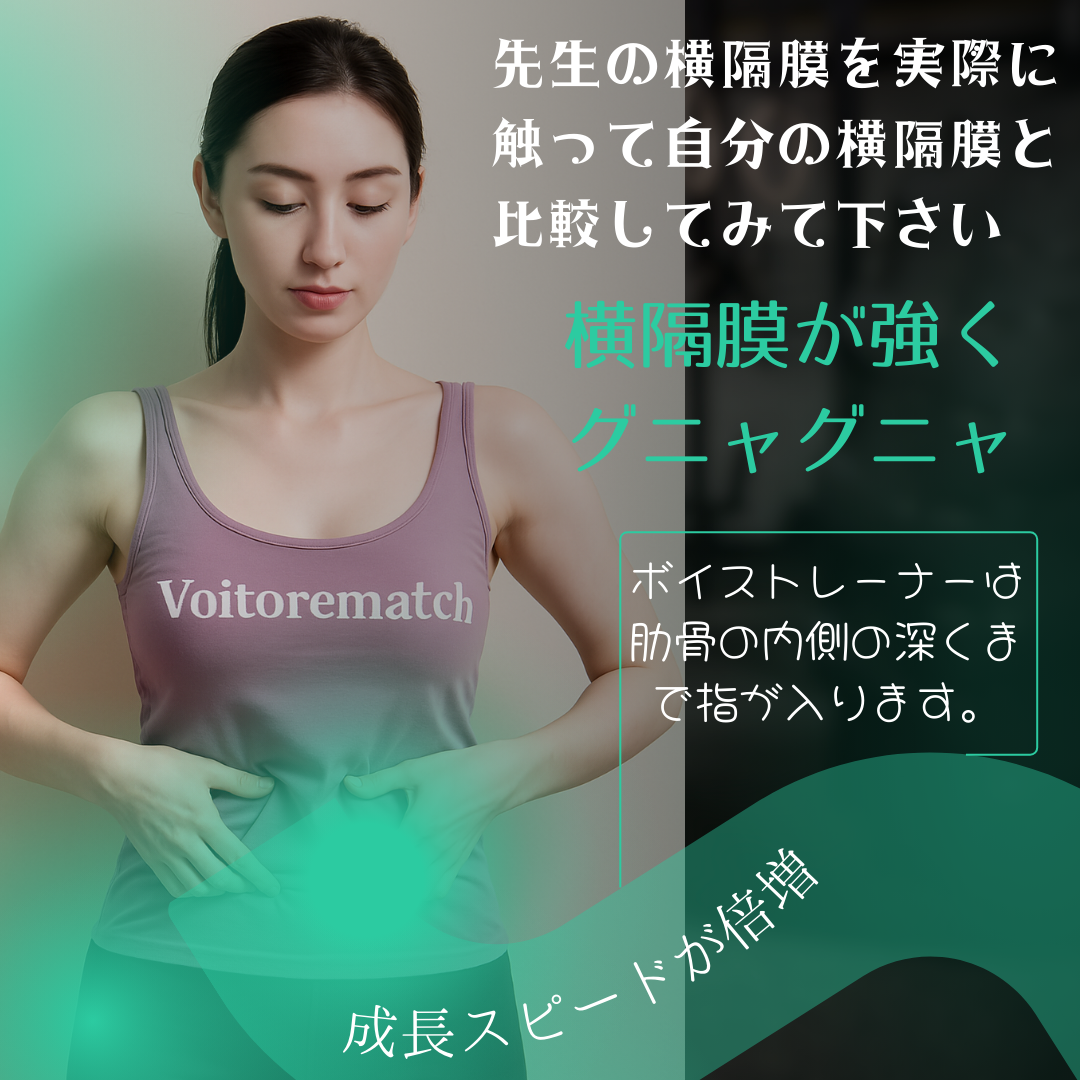 トレーニングによって強く弾力性のある横隔膜になっています